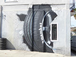 Tyre Shop Mural